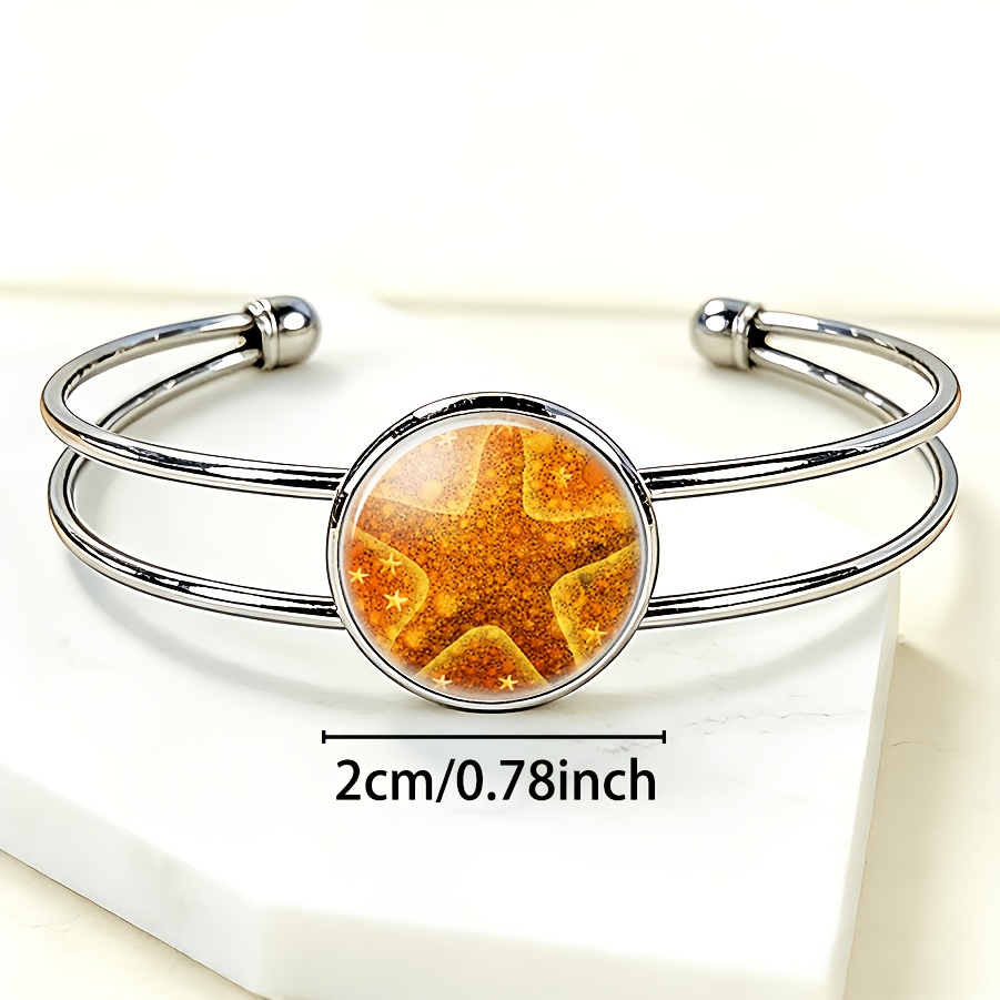 Women's Adjustable Open Bangle with Starry Background Design